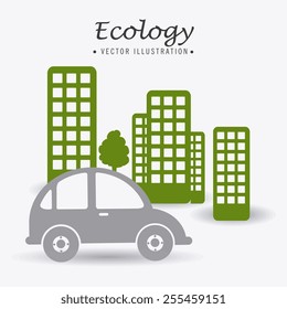 Ecology design over white background, vector illustration.