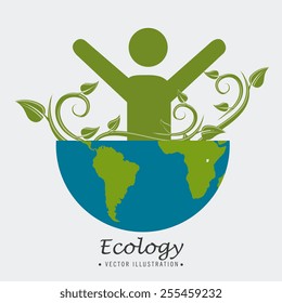 Ecology design over white background, vector illustration.