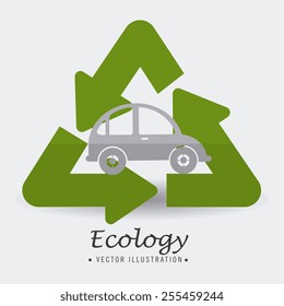 Ecology design over white background, vector illustration.