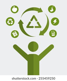 Ecology design over white background, vector illustration.