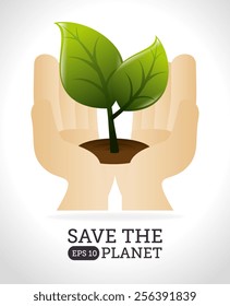 Ecology design over white background, vector illustration.