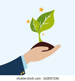 Ecology design over white background, vector illustration.