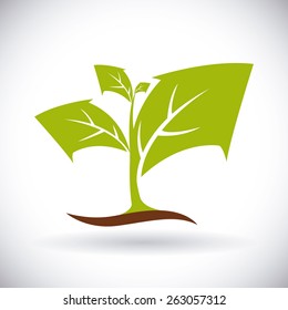 Ecology design over white background, vector illustration.