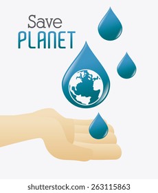 Ecology design over white background, vector illustration.