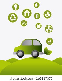 Ecology design over white background, vector illustration.