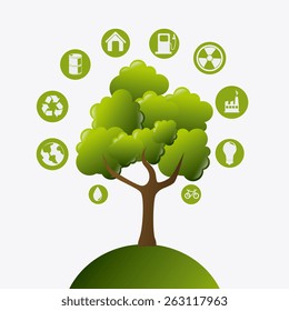 Ecology design over white background, vector illustration.