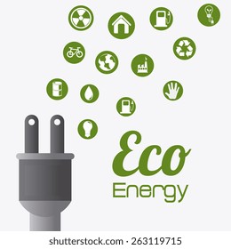 Ecology design over white background, vector illustration.