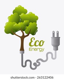 Ecology design over white background, vector illustration.