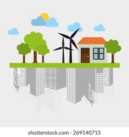 Ecology design over white background, vector illustration.