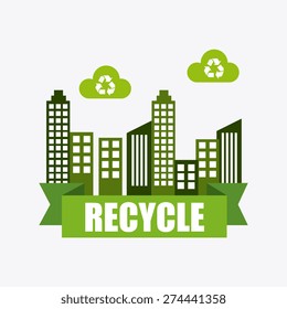 Ecology design over white background, vector illustration.