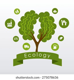 Ecology design over white background, vector illustration.