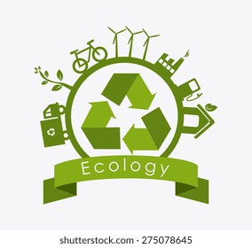 Ecology design over white background, vector illustration.