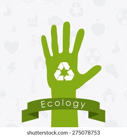 Ecology design over white background, vector illustration.