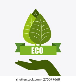 Ecology design over white background, vector illustration.