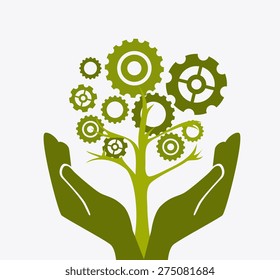 Ecology design over white background, vector illustration.