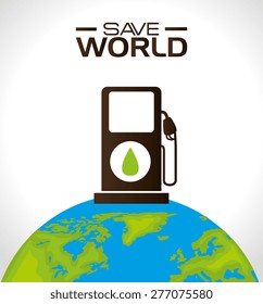 Ecology design over white background, vector illustration.