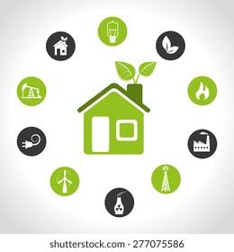 Ecology design over white background, vector illustration.