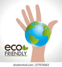 Ecology design over white background, vector illustration.