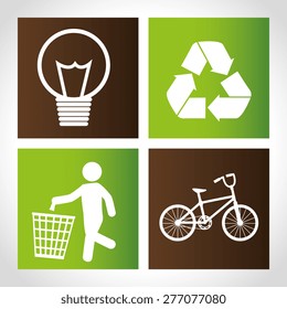 Ecology design over white background, vector illustration.