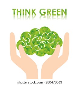 Ecology design over white background, vector illustration.