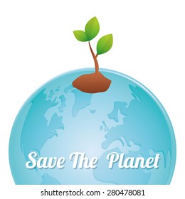 Ecology design over white background, vector illustration.