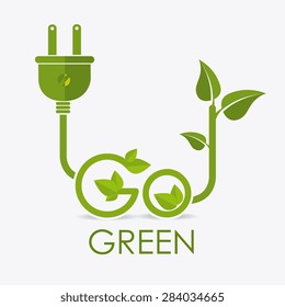 Ecology design over white background, vector illustration.