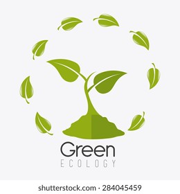 Ecology design over white background, vector illustration.