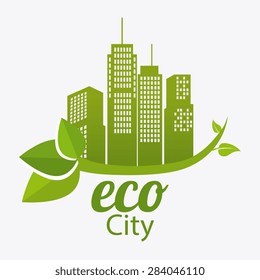 Ecology design over white background, vector illustration.