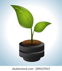 Ecology design over white background, vector illustration.
