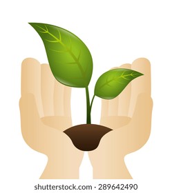 Ecology design over white background, vector illustration.