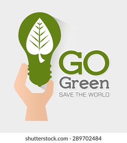 Ecology design over white background, vector illustration.