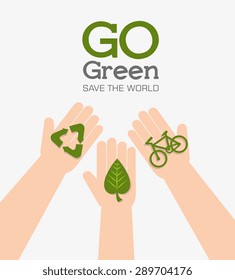 Ecology design over white background, vector illustration.