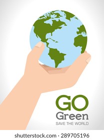 Ecology design over white background, vector illustration.