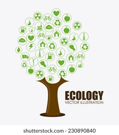 Ecology design over white background,vector illustration