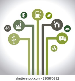 Ecology design over white background,vector illustration