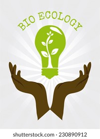 Ecology design over white background,vector illustration