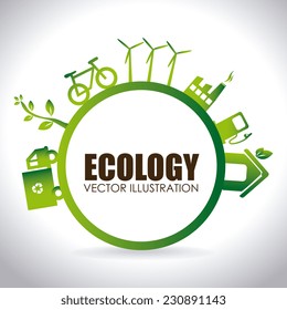 Ecology design over white background,vector illustration