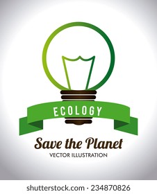 Ecology design over white background,vector illustration.