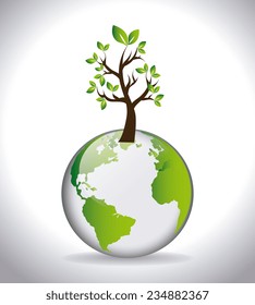 Ecology design over white background,vector illustration.