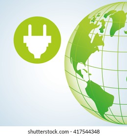 Ecology design. protection icon.  green concept. , vector illustration