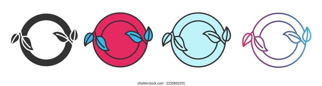 Ecology different style icons set. Outline and filled vector sign.