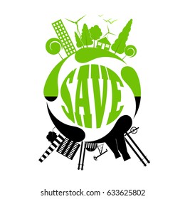 Ecology disaster concept. Environment pollution. Vector illustration. Eps 10.