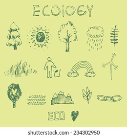 ecology doodle set