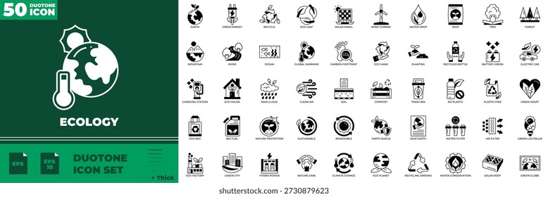 Ecology Duotone Editable Icons set