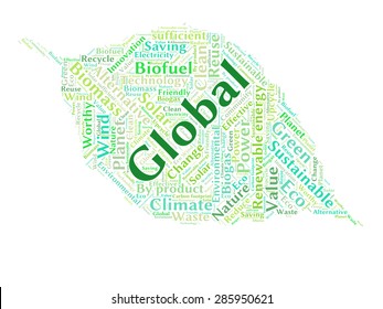 Ecology Earth concept word collage. Environmental poster design template 