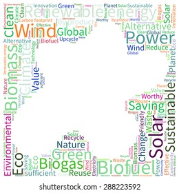 Ecology Earth concept word collage. Environmental poster design template 