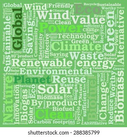 Ecology Earth concept word collage. Environmental poster design template 