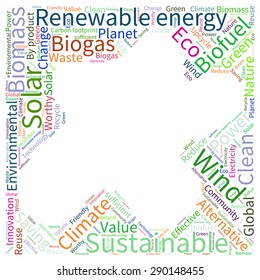Ecology Earth concept word collage. Environmental poster design template 
