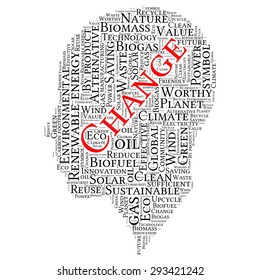 Ecology Earth concept word collage. art head