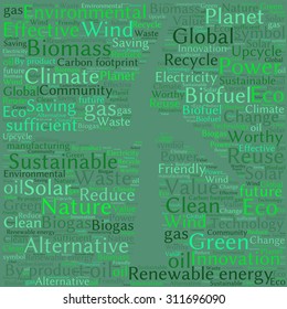 Ecology Earth concept word collage. Environmental poster design template 
